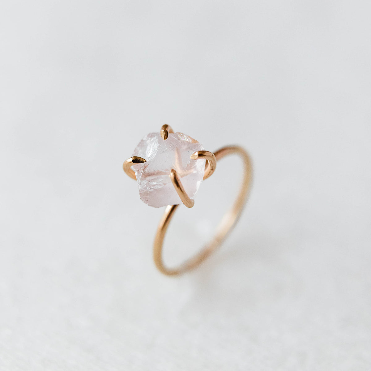 Rose quartz ring hot sale white gold