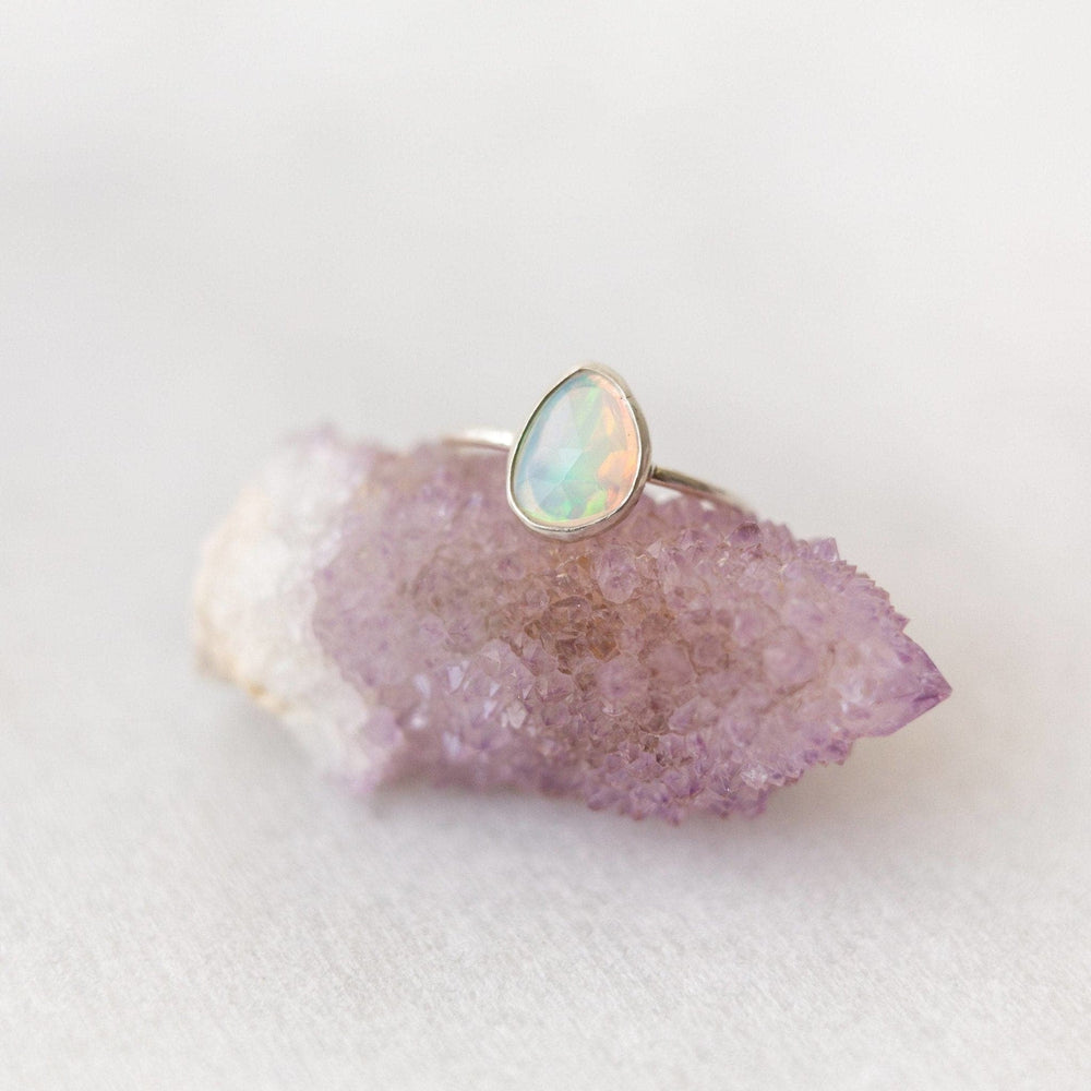 Natural Ethiopian opal nebula gemstone ring - luxe.zen