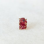 Raw pink/multicolour Winza sapphire gemstone stud earrings