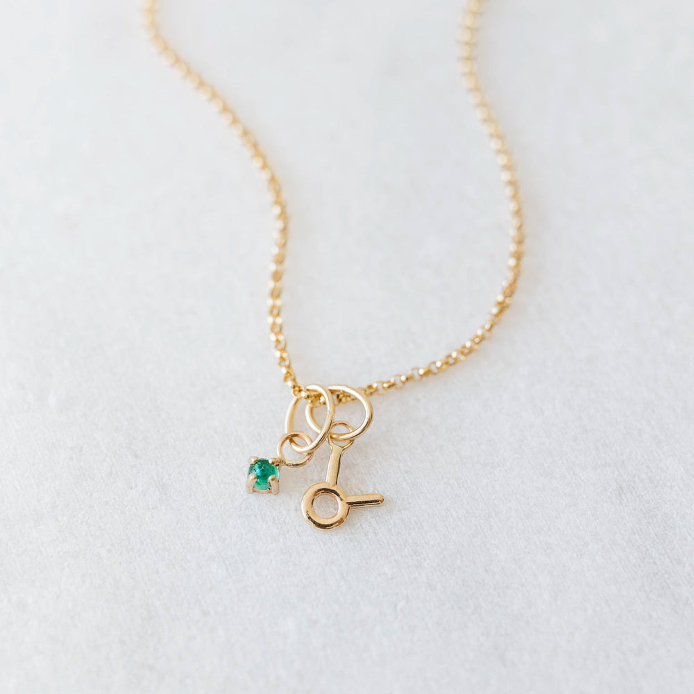 SAMPLE - Natural rose cut Zambian emerald gemstone charm