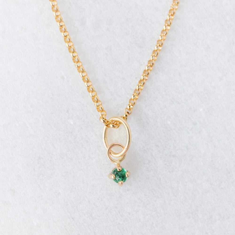 SAMPLE - Natural rose cut Zambian emerald gemstone charm
