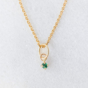 SAMPLE - Natural rose cut Zambian emerald gemstone charm