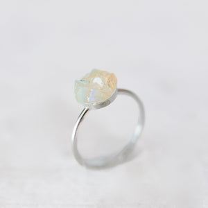 
            
                Load image into Gallery viewer, Raw opal mosaic gemstone ring
            
        