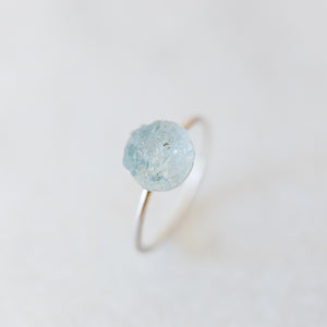 Raw aquamarine mosaic gemstone ring - luxe.zen