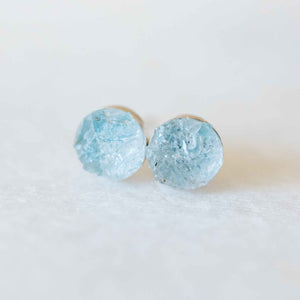 Raw aquamarine mosaic stud earrings - luxe.zen