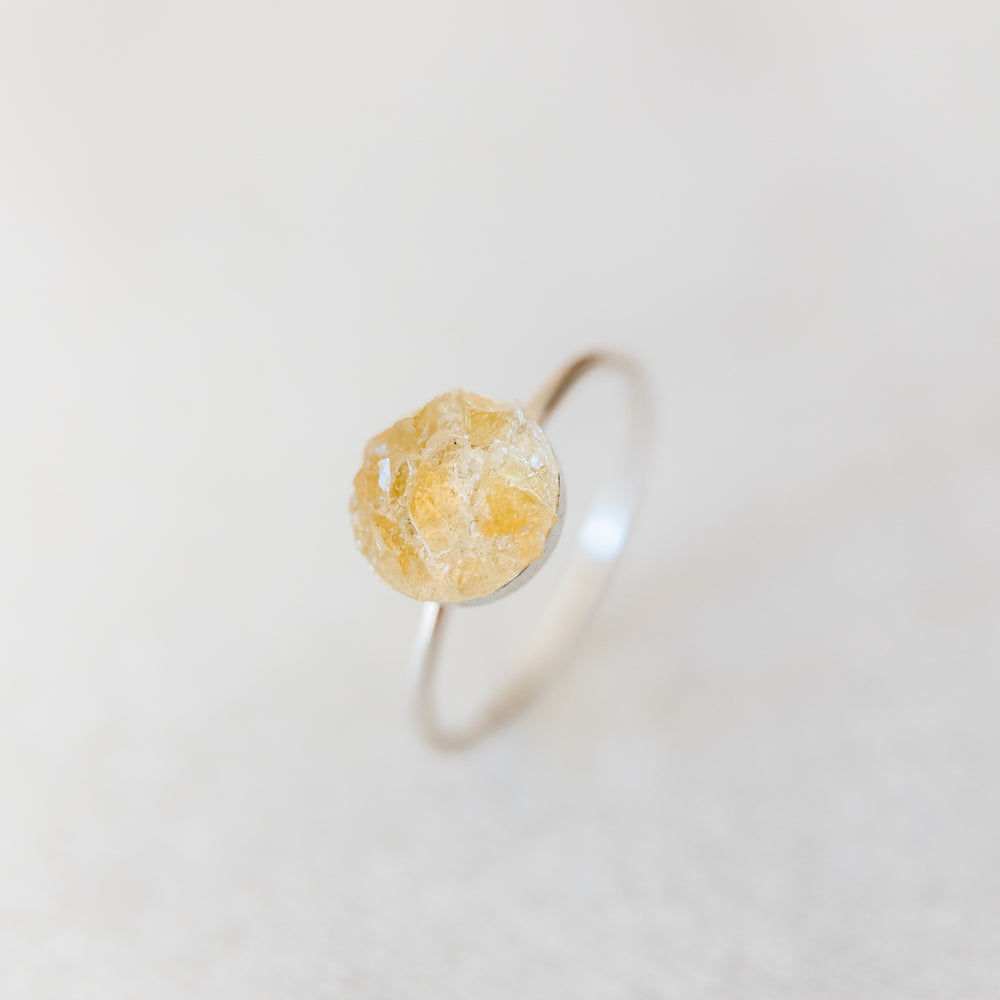 Raw citrine mosaic gemstone ring - luxe.zen