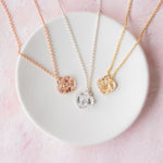 Herkimer Diamond mosaic heart necklace - luxe.zen