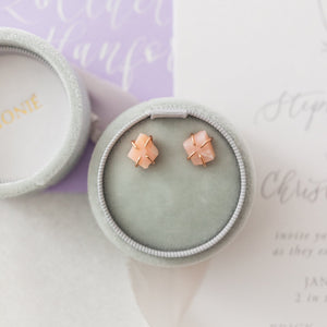 Pink opal earrings 