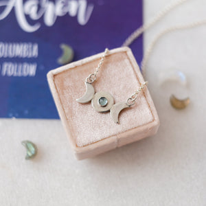 Aquamarine moon necklace