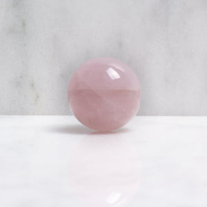 Rose quartz crystal sphere