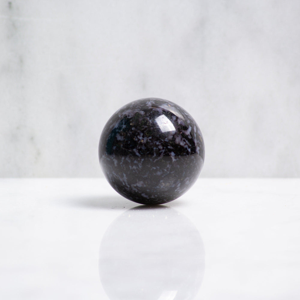 Indigo gabbro crystal sphere