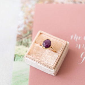 
            
                Load image into Gallery viewer, Natural ruby ring | natural silk ruby irregular shape rose cut ring | sterling silver or 14k yellow, white, or rose gold | July birthstone
            
        
