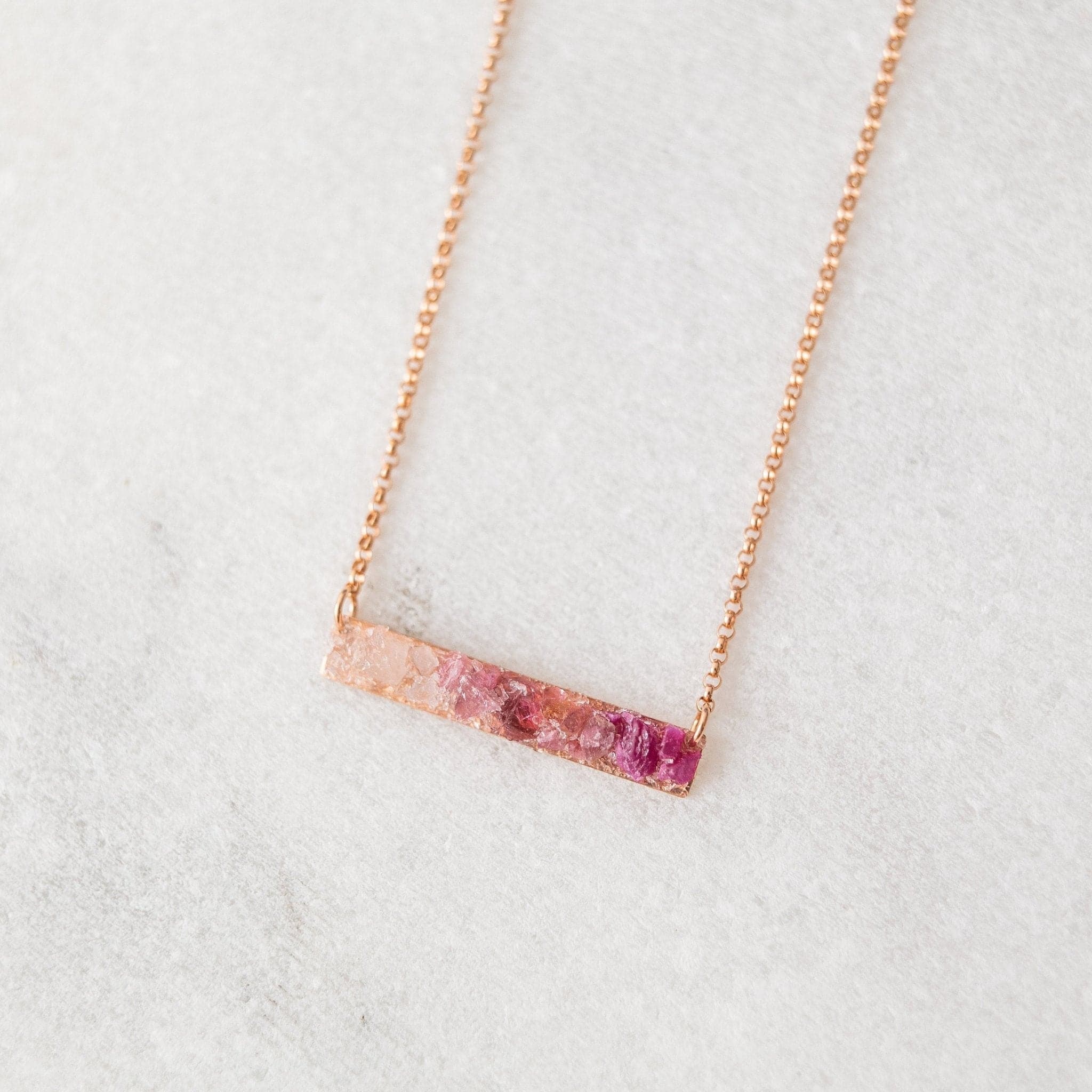 ●ACHA● Greslin Raw Stone Layered Necklace Pink AC23FW04 pink-topaz-gemstone-necklace-