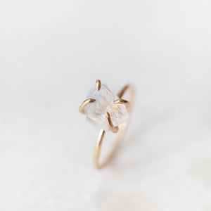 
            
                Load image into Gallery viewer, Raw white moonstone gemstone ring - luxe.zen
            
        