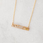 Raw white ombre mosaic multi gemstone bar layering necklace - luxe.zen