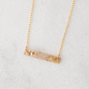 
            
                Load image into Gallery viewer, Raw white ombre mosaic multi gemstone bar layering necklace - luxe.zen
            
        