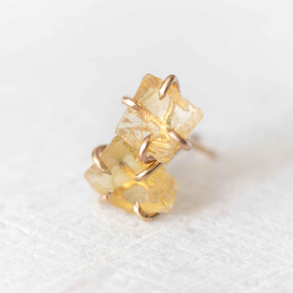 
            
                Load image into Gallery viewer, Raw citrine gemstone stud earrings - luxe.zen
            
        