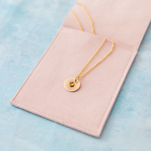 Rising sun citrine gemstone coin necklace - luxe.zen