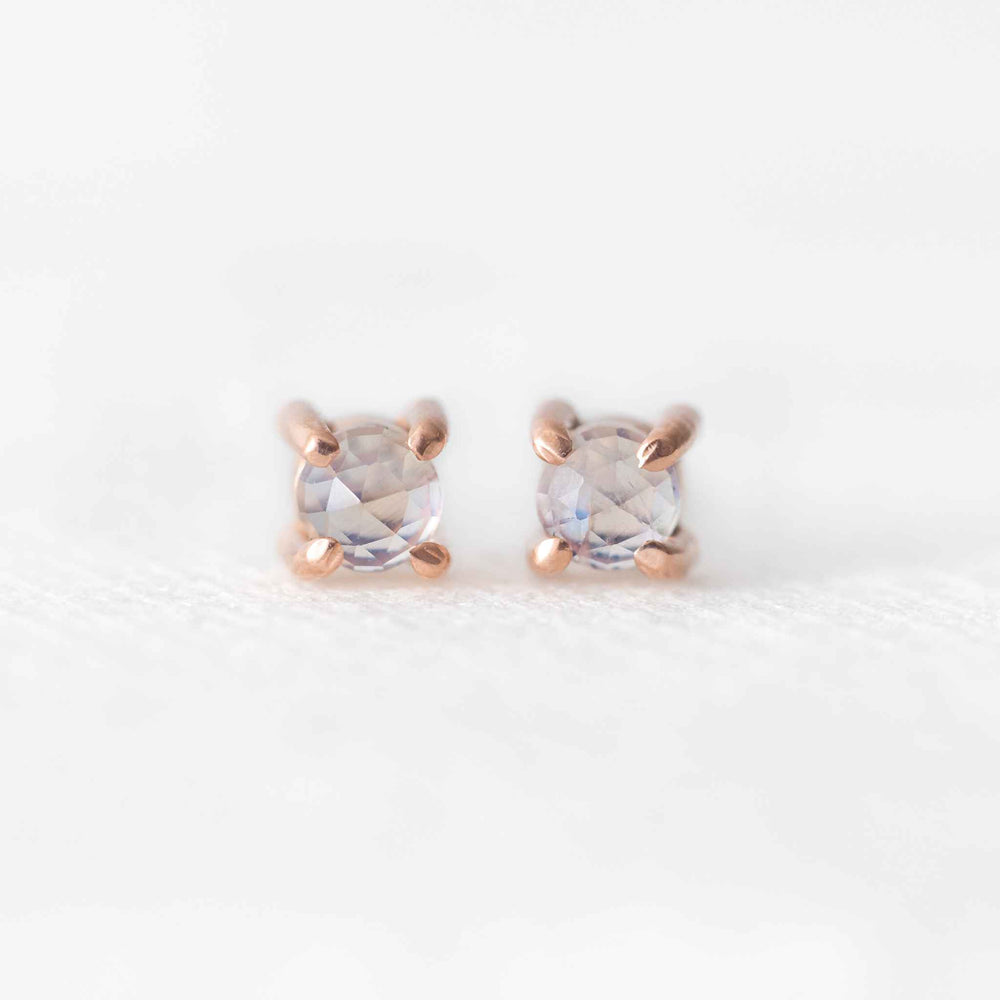 Rainbow moonstone gemstone stud earrings - luxe.zen