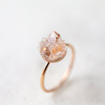 SAMPLE - Raw herkimer diamond quartz mosaic ring - luxe.zen