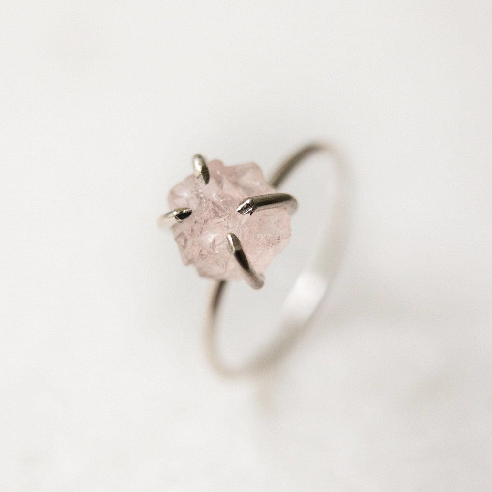 SAMPLE - Raw rose quartz gemstone ring - luxe.zen