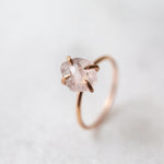 SAMPLE - Raw rose quartz gemstone ring - luxe.zen